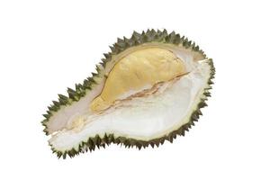 Durian ripe is the most popular and king of fruit in Thailand isolated on white background included clipping path. photo