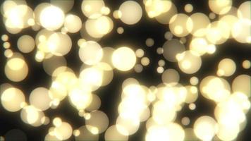Round bokeh gold light blinking abstract video