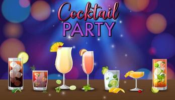 Cocktails Party Sparkling Background vector