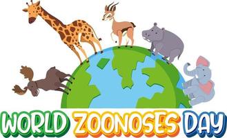 World zoonoses day banner design vector