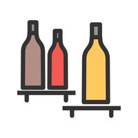 Bottles Shelf Filled Line Icon vector