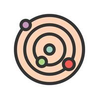 Atomic Structure Filled Line Icon vector