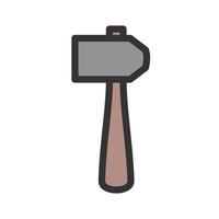 Hammer II Filled Line Icon vector