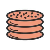 Pancakes Filled Line Icon vector