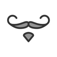 icono de línea llena de bigote vector