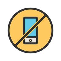 No Cell Phones Filled Line Icon vector