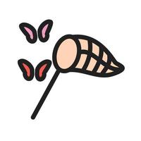 Catching Butterflies Filled Line Icon vector