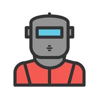 Welder Filled Line Icon vector