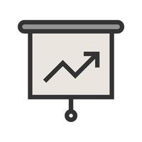 Presenting Statistics Filled Line Icon vector