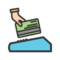 Using Credit Card Filled Line Icon vector