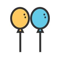 Balloon Filled Line Icon vector