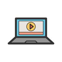 Play Video Filled Line Icon vector