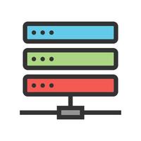 Server Filled Line Icon vector