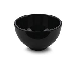 Black ceramic bowl isolate on white background . photo