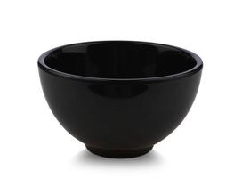 Black bowl isolate on white background . photo