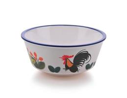 Image of chicken pattern on bowl isolated on white background. photo