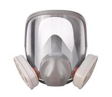 máscara de gas, máscara protectora química aislada sobre fondo blanco foto