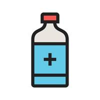 Medicine Bottle Filled Line Icon vector