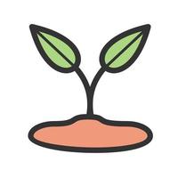 Sprout Filled Line Icon vector