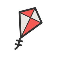 Kite Filled Line Icon vector