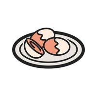 Plum Dumplings Filled Line Icon vector