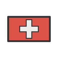 Switzerland Filled Line Icon vector