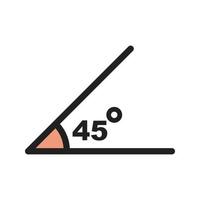 Angle Filled Line Icon vector