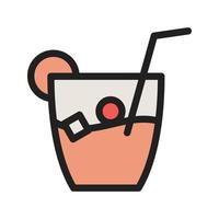 Whiskey Sour Filled Line Icon vector