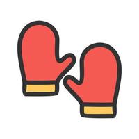 Pair of Gloves Filled Line Icon vector