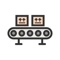 Assembly Line Filled Line Icon vector