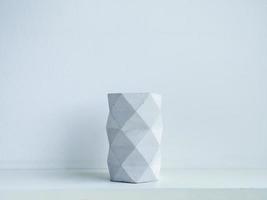 Concrete pot. Modern geometric concrete planter. photo