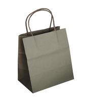 Brown paper bag soft brown color on white background, Empty bag no object photo