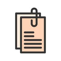 Attached Documents Filled Line Icon vector