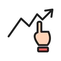 Click on Graph Filled Line Icon vector