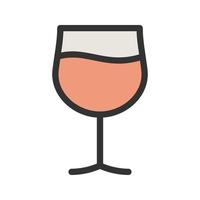 icono de línea llena de copa de vino vector