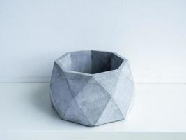 Concrete pot. Modern geometric concrete planter. photo