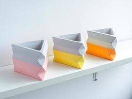 Cactus pot. Concrete pot. Modern geometric concrete planter. photo