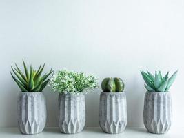 Concrete pot. Modern geometric concrete planter. photo