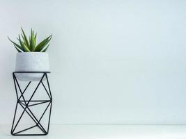 Cactus pot. Concrete pot. Modern geometric concrete planter. photo