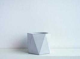 Cactus pot. Concrete pot. Modern geometric concrete planter. photo