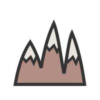 Ice Top Mountain Filled Line Icon vector