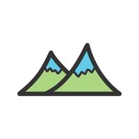 Mountains Filled Line Icon vector