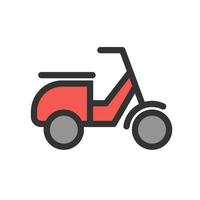 icono de línea llena de scooter vector