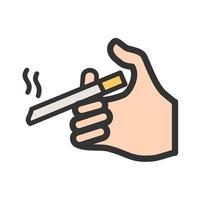 Holding Cigarette Filled Line Icon vector