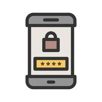 Passcode Filled Line Icon vector