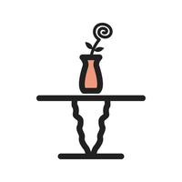 icono de línea llena de mesa de café vector