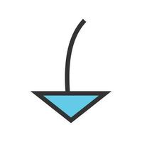 Arrow Pointing Down Filled Line Icon vector