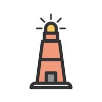 Lighthouse Filled Line Icon vector