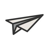 icono de línea llena de avión de papel vector