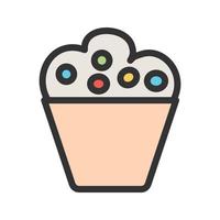 Cupcake Filled Line Icon vector